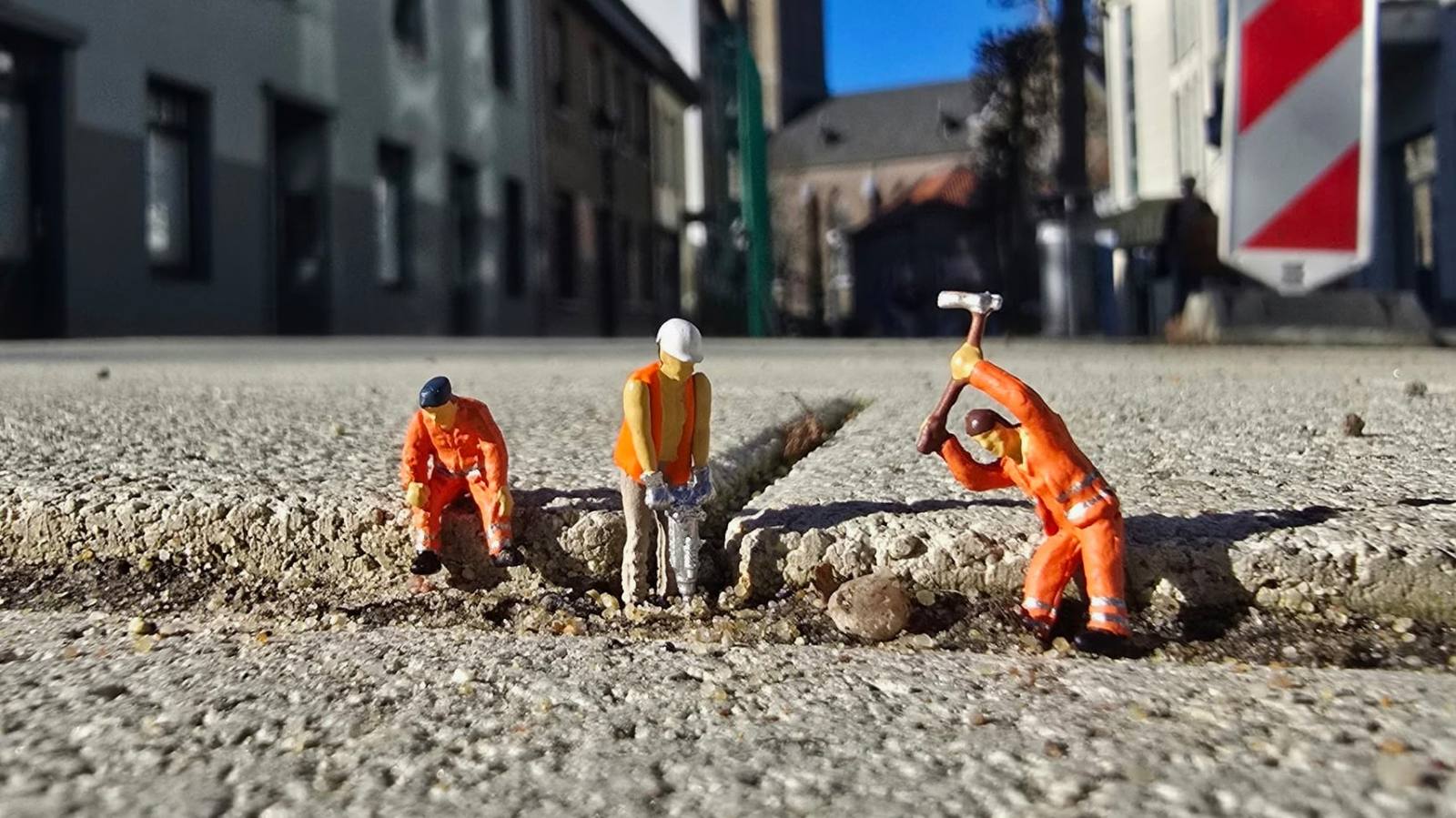 Baustelle in der Süchtelner Innenstadt